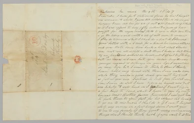 Lettre à Samuel Fox de Giles Saunders concernant la traite des esclaves, 9 mars 1847