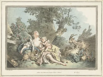 Bergère endormie et Amour endormi