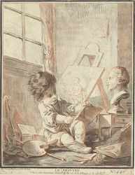 Enfant en tant que peintre dans un atelier