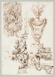 Écran Percé, Urne, une Fontaine et Deux Bassins