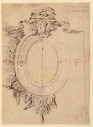 Design pour un cadre ovale sur le thème de Vénus victorieuse