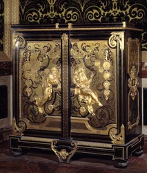 Mobilier style Régence : cabinet avec pièces réalisé par Gilles Marie Oppenord (1672-1742) 18ème siècle. Versailles, musée du château