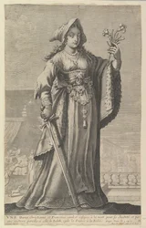 Une dame chrétienne et française, 1647. Créateurs : Gilles Rousselet, Abraham Bosse