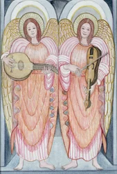 Deux anges jouant des instruments, 1995