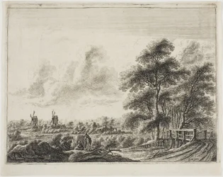 Paysage avec petit pont