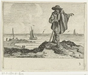 Paysage de dunes avec un promeneur
