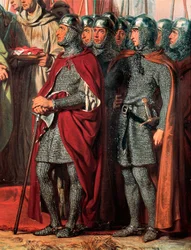 Troisième croisade (1189-1192) : Rencontre et poignée de main entre Philippe Auguste (Philippe II de France)
