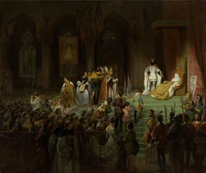 Le couronnement de la morte Inês de Castro dans la cathédrale de Coimbra, 1827-1828