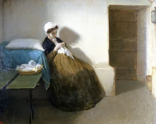 République napolitaine de 1799 (République parthénopéenne) : «Luisa Sanfelice en prison» Peinture de Gioacchino Toma (1836-1893) 1874 Dim. 63 x 79 cm, Museo di Capodimonte