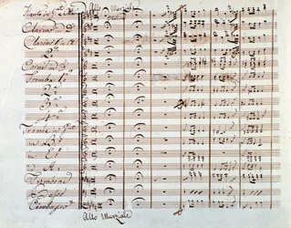 Page de partition musicale de La gazza ladra par Gioacchino Rossini