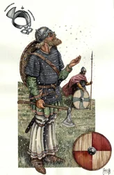 Moyen Âge : Guerrier viking du 9e siècle.