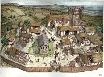 Moyen Âge : vue aérienne d