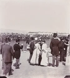 Course de spectateurs dans le parc des Cascine : Giovanni Fabbroni, le marquis Eugenio Niccolini et sa femme, la comtesse Guicciardini, L. Manara