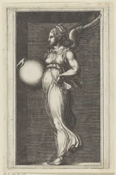 Figure allégorique avec une sphère