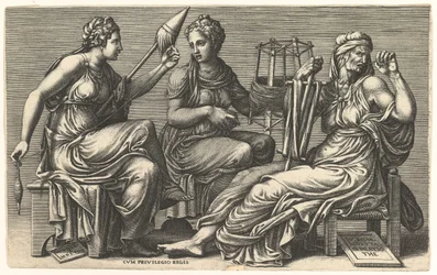 Les trois Parques Clotho, Lachésis et Atropos, 1558-59