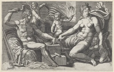 Vénus et Vulcain dans la forge de Vulcain