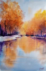 Lueur automnale sur la rivière