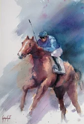 Cheval de course au galop