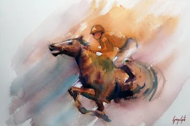 Une course de chevaux au galop