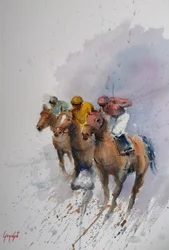 Chevaux de course au galop