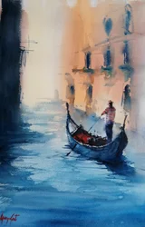 La gondole dorée de Venise