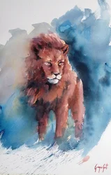 Majestueux lion à l