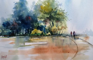 Promenade automnale dans la brume