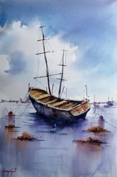 Vieux bateau, eaux calmes