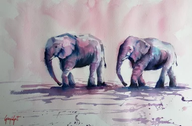 La marche des éléphants roses