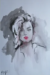 Regard aux lèvres rouges