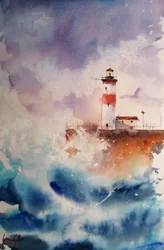 Les vagues déchaînées du phare