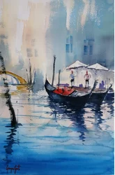 Gondoles des canaux de Venise