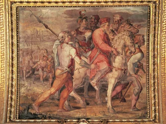 Cosimo I partant en exil, fresque