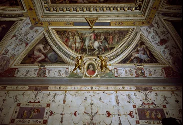 Détail de la salle de Lorenzo il Magnifico représentant la bataille de Sarzana (fresque)