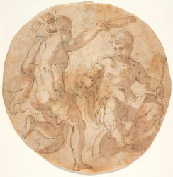 Florentia couronnant Cosimo I sur des nuages