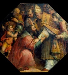 Rencontre de François Ier et Léon X à Bologne (Concordat de Bologne en 1517), vers 1558-62
