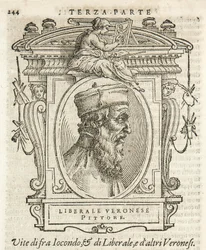 Milan, Biblioteca Braidense, Vite de piv excellent, Giorgio Vasari 1568, Libéral de Jacopo da Verona