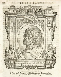 Milan, Bibliothèque Braidense, Vite de piv excellent, Giorgio Vasari 1568, Francesco di Cristofano appelé Il Franciabigio