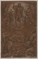 Le Christ ressuscité adoré par les saints et les anges, 1566-1568