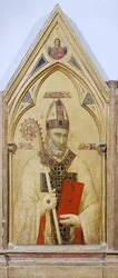 Saint Nicolas de Bari, (détail) du Polyptyque de Badia, vers 1300, par Giotto (1267-1337)