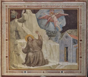 Transept, partie extérieure de la Chapelle Bardi : Saint François et les stigmates