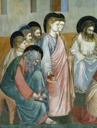 Lavement des pieds, Détail de la Vie et Passion du Christ, par Giotto
