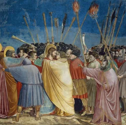 La Trahison du Christ, détail du baiser, vers 1305