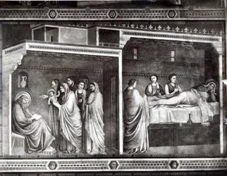 La naissance de Saint Jean-Baptiste et son père Zacharie écrivant son nom