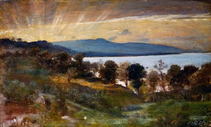 Paysage avec effet de soleil