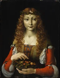 Fille avec des cerises