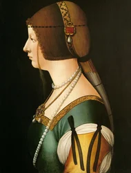 Portrait de Bianca Maria Sforza 1472-1510, la deuxième épouse de Maximilien I, Saint Empereur Romain