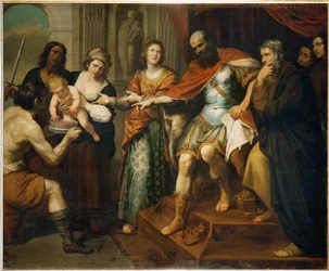 Moïse et la couronne de Pharaon (peinture sur toile)