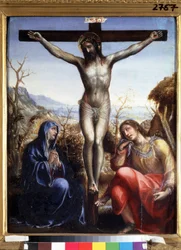 La crucifixion avec la Vierge et Jean Baptiste