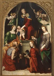 Madone et Enfant et Anges parmi les Saints Jérôme, Catherine d